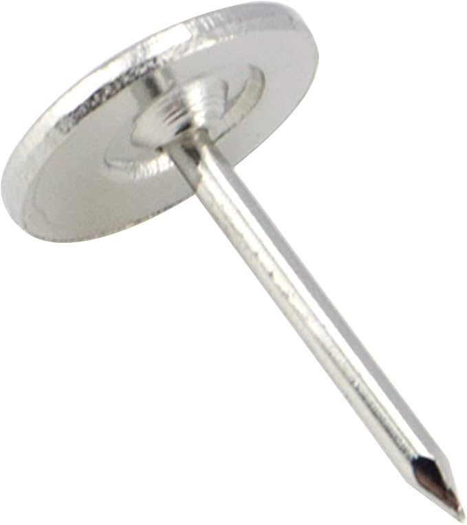 100Pcs Flat Head Upholstery Tacks Home Furniture Decor Tack Upholstery Nails Pushpin Thumb Tacks,Silver Tone (11mmx17mm)
