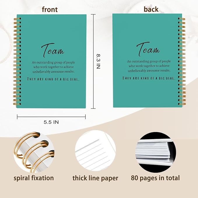 hold fizz Green Meeting Notebook for Work, Employee Appreciation Gifts, Team Gifts for Employees, Journals for Writing, Thank You Gifts for Women Men Leader Boss Manager Mentor Coworkers, 5.5"x8.3"