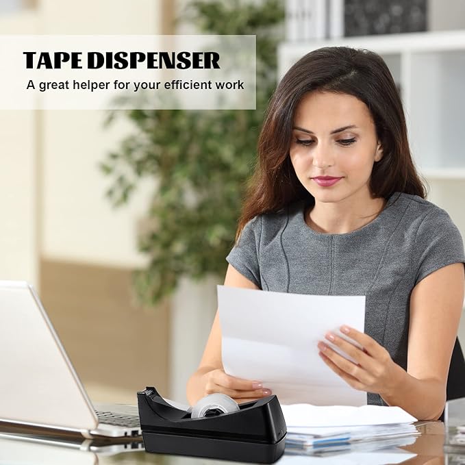 10 Pack Desktop Tape Dispenser Tape Roll Non Skid Base Tape Dispensers for Office Home School (Tape Not Included)