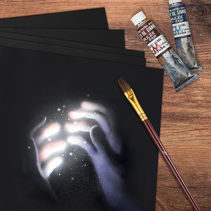 100 Sheets Black Cardstock 8.5 x 11 Thick Paper, Goefun 80lb Card Stock Printer Paper for Halloween, Invitations, Scrapbooking, Crafts, DIY Cards