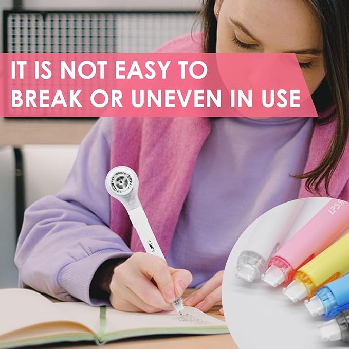 10 Pack Correction Tape Pen, Push Pull Protective, White, 1/5 x 236 Inch