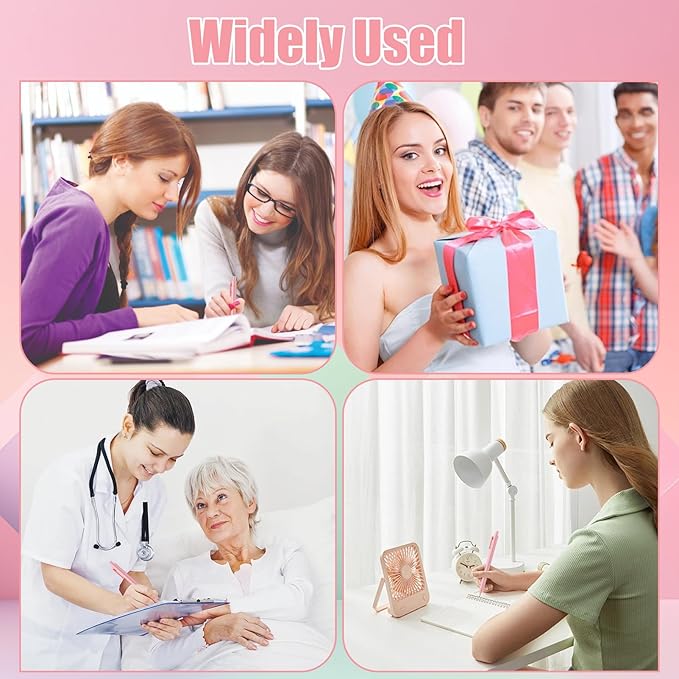 100 Pack Ballpoint Pens,Black Ink Retractable Ballpoint Pens,Comfortable Grip,Smooth Writing Pen,Medium Point 1.0mm Click Pen for Office, Home(Pink)