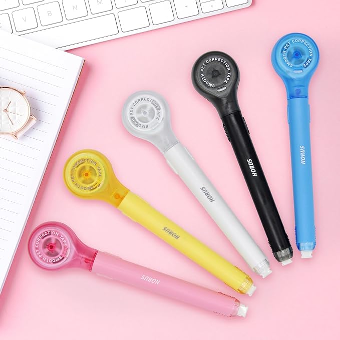 10 Pack Correction Tape Pen, Push Pull Protective, White, 1/5 x 236 Inch