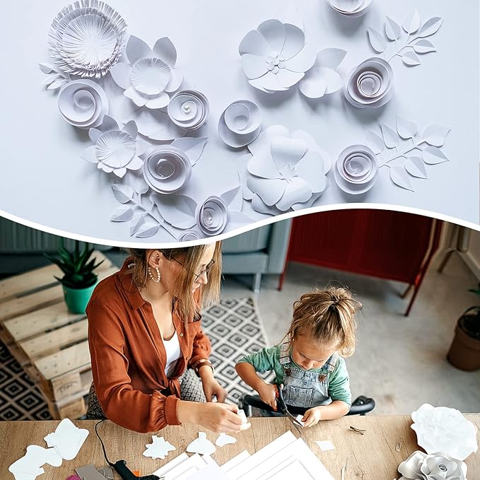 100 Sheets White Shimmer Cardstock 8.5 x 11 Certificate Paper, Goefun 80lb Pearlescent Paper for Invitations, Certificates, Crafts, DIY Cards