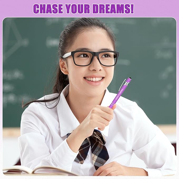 10 Pcs Inspirational Pens Bulk - Motivational Ink Ballpoint Pen with Quotes Stylus Tip Nurse Gifts for School Coworkers Office Supplies Black Ink