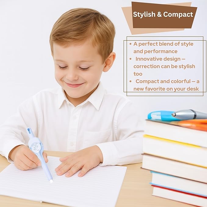 10 PCS Correction Tape Pens White-Out Applicator with Protective Cover, Smooth Ink Tape, Aesthetic Pen Design for School & Office Supplies (Push and Pull)