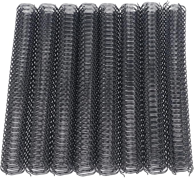 1/2 Inch Wire Cinch Book Binding Black 3:1 Pitch, 100 Pack Double Loop Metal Spiral for Bindings Fit for School Office Notebook Maker, YolieraArt Office Products Binding Combs 100 Sheet Capacity