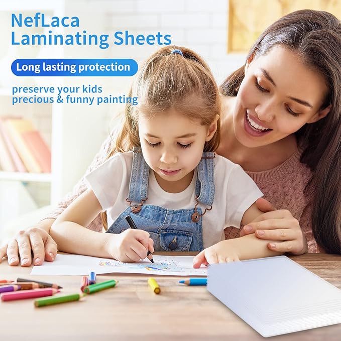 100 Pack Laminating Sheets, 5Mil 9" x 11.5" Laminating Pouches,5Mil Clear Thermal Lamination Sheet Paper for Laminator, Holds 8.5 x 11 Inch Sheets