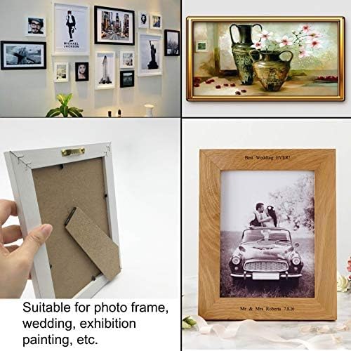 100 Pack Gold Small Sawtooth Picture Hangers Steel Picture Hangers Picture Frames Hangers with Screws Picture Hang Solutions, for Hanging Clock Paintings Artwork Picture Frame Hook Photos(Gold)