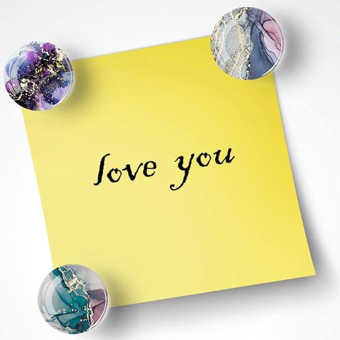 12Pcs Glass Strong Magnetic Refrigerator Magnet Fridge Sticker,Marble Crystal Fridge Magnets Decoration for Crafts,Fridge Magnets for Kitchen, Office Whiteboard, Cabinet and Dishwasher