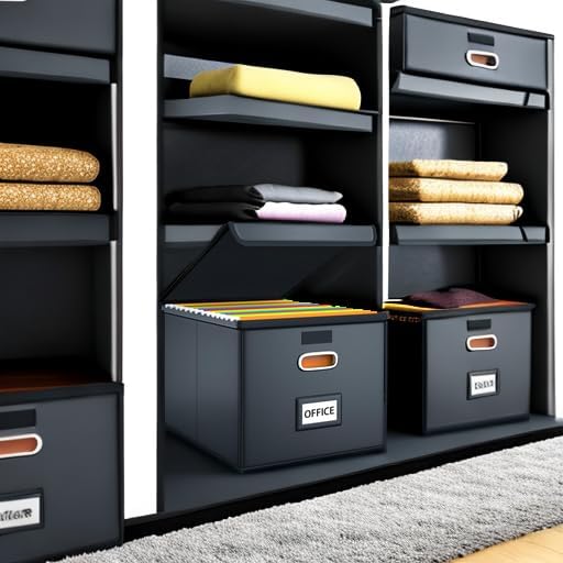 Huolewa File Organizer Box with Lid, Collapsible Faux Leather Hanging File Folder Box Organizer with Plastic Slides, Decorative Home/Office Filing System Boxes for File and Folders Storage