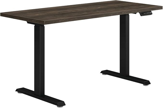 HON Coze Electric Standing Desk Adjustable Height, Coordinate Height Adjustable Desk, 54", Walnut Top, Black Base