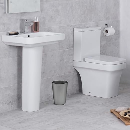 HOLDN’ STORAGE Small Trash Can - 1.58 Gallon Open Top Waste Bin, Compact Waste Can Perfect for Bathroom, Kitchen, Office, Dorm - Durable Garbage Can - Silver Brushed