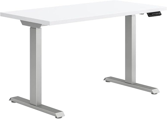 HON Coze Electric Standing Desk Adjustable Height, Coordinate Height Adjustable Desk, 48", White Top, Silver Base
