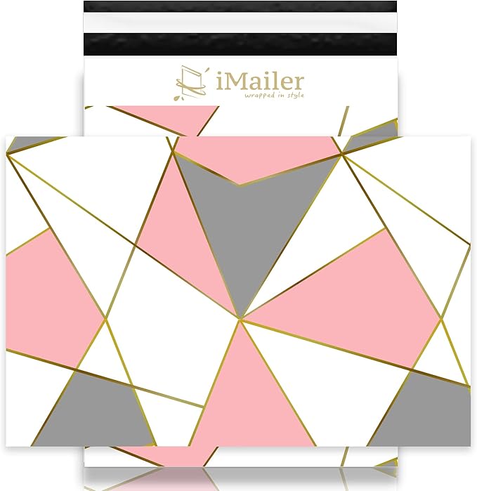 100 Count - 12 x 15.5 inch Poly Mailers Shipping Bags Envelope Triangle Print Mailing Package for Clothing-Self Seal…