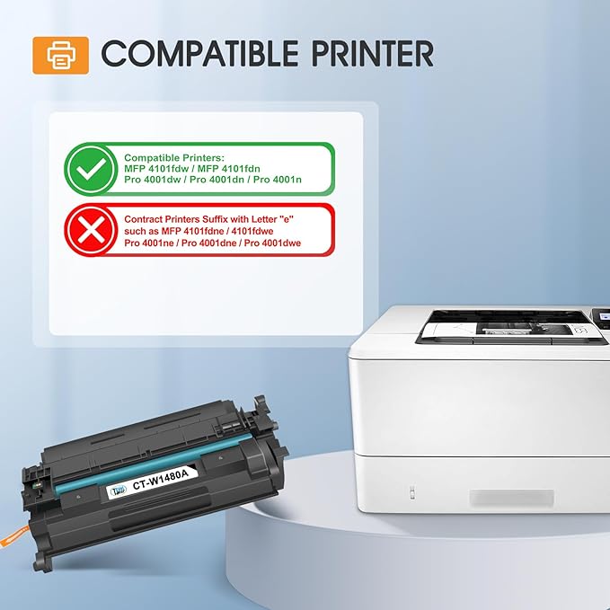 148A Toner Cartridge Black 4101fdw 148X Compatible Replacement for HP 148A W1480A W1480X for HP Laserjet Pro MFP 4101fdw 4101fdn Pro 4001dw 4001dn 4001n Printer Ink (2 Pack with Chip)