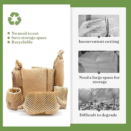 Honeycomb Packing Paper, 15" x 262' Honeycomb Cushioning Wrap Roll for Moving Shipping Packaging Gifts, Recyclable Honeycomb Paper Moving Supplies Bubble Paper Wrapping Protective Roll Khaki