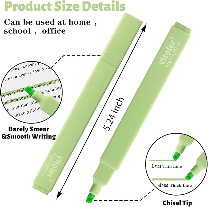 Highlighters Assorted Colors,8pcs Bible Highlighters No Bleed Hghlighter Markers for Journaling Back to School Teacher Supplies Office Supplies