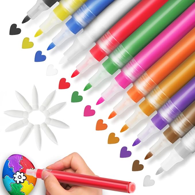 10Pcs Acrylic Marker Pen Tips - Replacement Nibs for Refillable Brush Pens - Art Supplies for Sketching and Drawing Compatible with Oil Markers