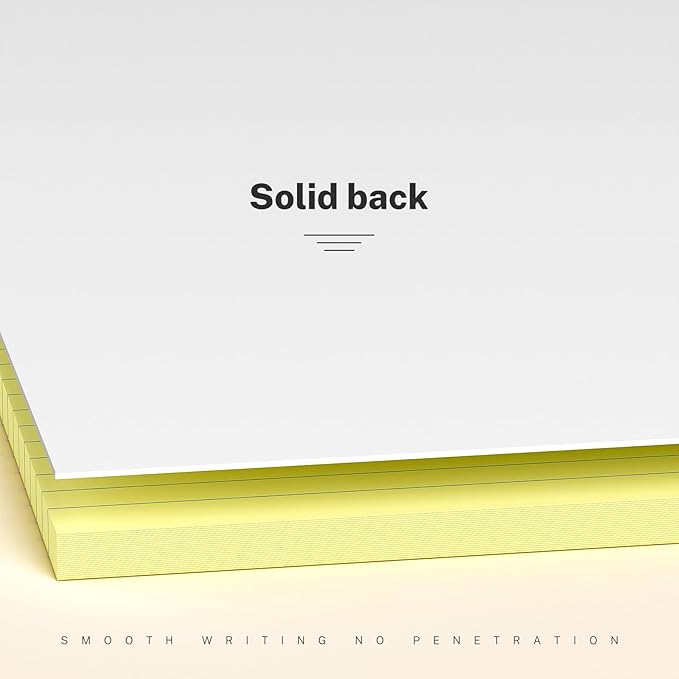 12 Pack Color Legal Pads 8.5 x 11 College Ruled Paper Note Pads Narrow Ruled 50 Sheets per Notepad Perforated Writing Pad Durable Sturdy Back 8x11 Pads of Paper Pink Purple Blue Green White Yellow