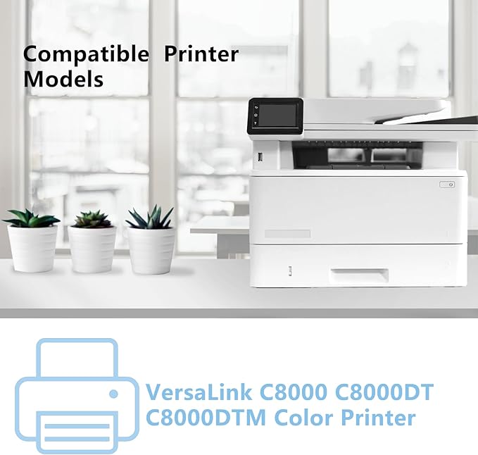 High Yield Versalink C8000 Toner Cartridges Replacement for Xerox 106R04049 106R04046 106R04047 106R04048 Compatible for Xerox Versalink C8000 C8000DT C8000DTM Printer (4-Pack)