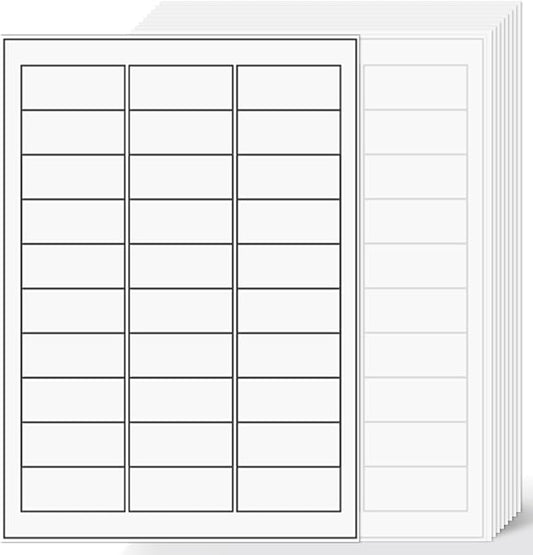 1" x2-5/8 Shipping Address Labels, Blank Mailing Labels, 30-UP White Self-Adhesive Name Tag Stickers for Inkjet and Laser Printer [100 Sheet 3000 Labels]