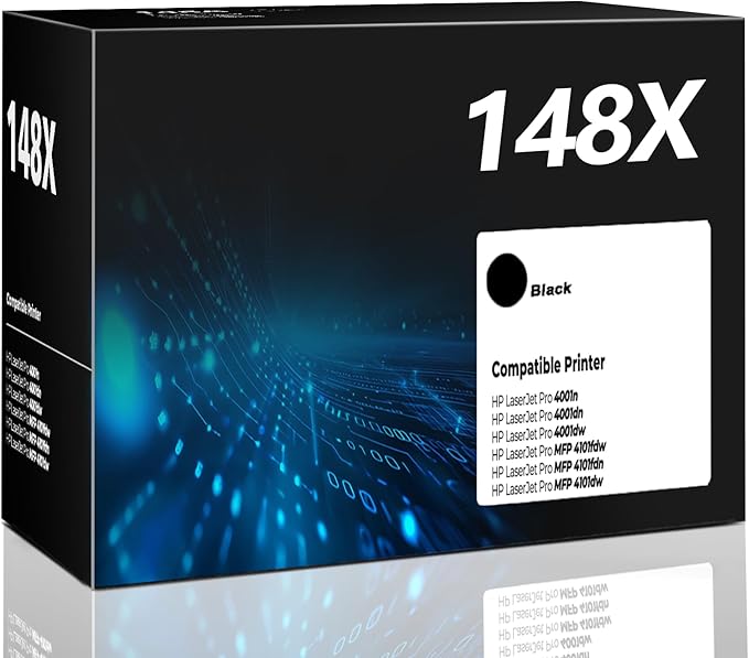 148X Toner Cartridge Laser Jet Pro 4001n 4101fdw 4001dn 1 Pack Compatible for HP 148X 148A W1480X W1480A Toner Cartridges Black for HP148X for HP Laser Jet Pro 4001n 4001dn 4001dw MFP 4101fdw 4101fdn