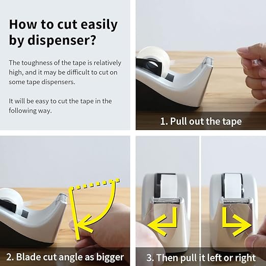12 Rolls Transparent Tape Refills for Dispenser, Clear Tape, 3/4 x 1000 Inches, Easy Tear, Glossy Gift Wrap Tapes, Home Office Supplies and Back to School Supplies for College and Classrooms