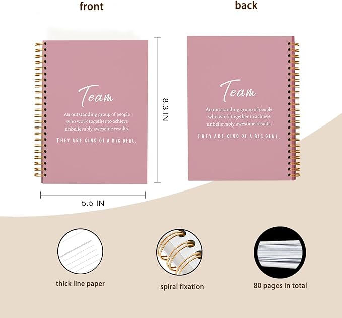 hold fizz Pink Meeting Notebook for Work, Employee Appreciation Gifts, Team Gifts for Employees, Journals for Writing, Thank You Gifts for Women Men Leader Boss Manager Mentor Coworkers, 5.5"x8.3"