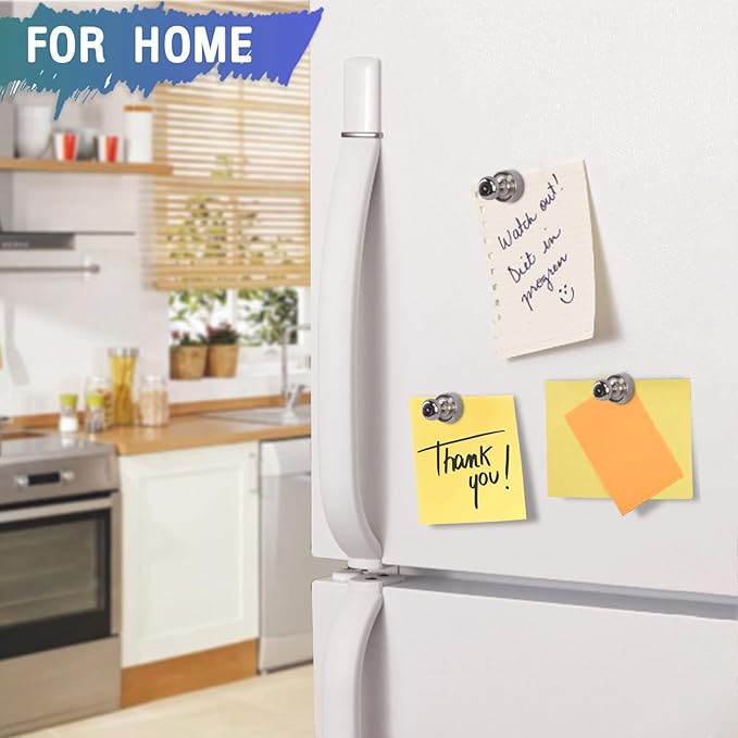 10Pack Fridge Magnet, Push Pin, Strong Rare Earth Magnets for Whiteboard Refrigerator, Small Neodymium for Kitchen Home