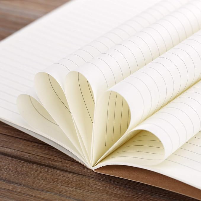 12 Pack College Ruled Notebook Journals Bulk, Lined Paper, 60 Page, 5.5x8.3 inch, A5, Travel Journal Set for Travelers, Students, Church, Office, Writing Diary Subject Notebooks Planner, Kraft