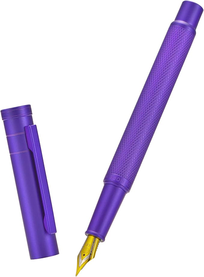 Hongdian 1851 Purple Forest Fountain Pen Medium Nib, Classic Design with Converter and Metal Pen Case