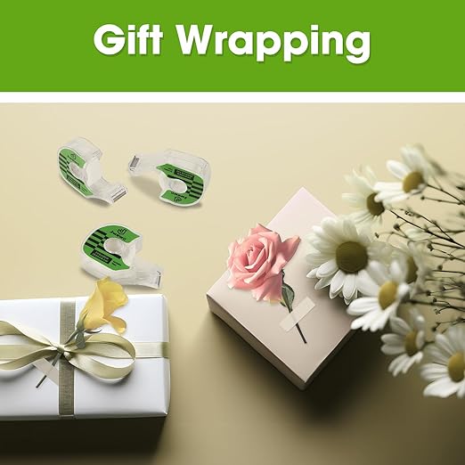 12 Invisible Tape with 12 Refillable Tape Dispenser, Home Office Supplies and Back to School Supplies for College and Classrooms, Matte Finish, 3/4 in x 650 in