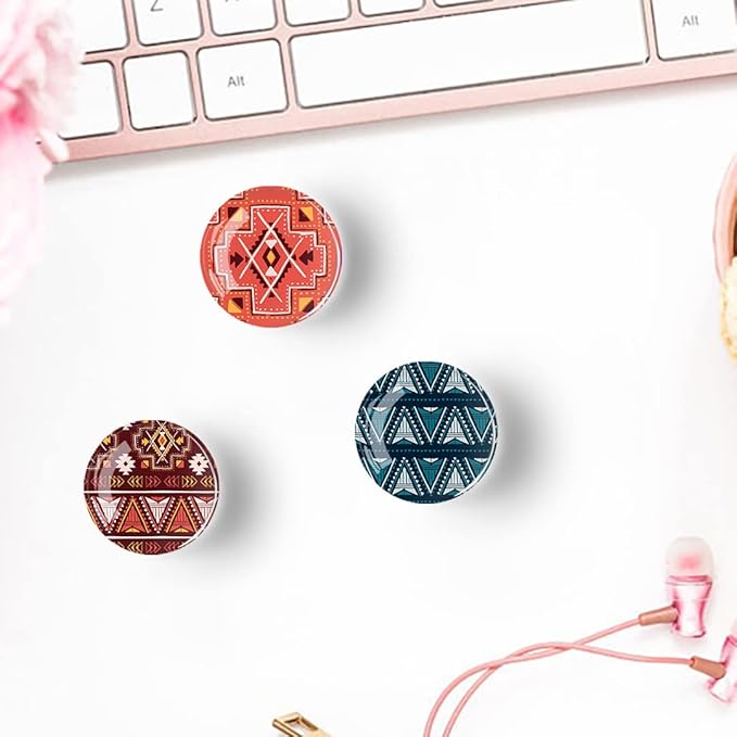 12Pcs Glass Strong Magnetic Refrigerator Magnet Fridge Sticker,Bohemia Crystal Fridge Magnets Decoration for Crafts,Strong Fridge Magnets for Kitchen, School,Office Whiteboard