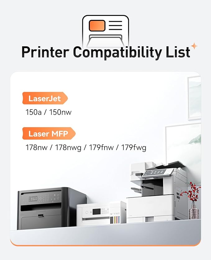 116A Toner Cartridge Set 4-Pack Replacement for HP 116A W2060A W2061A W2062A W2063A Compatible with HP Color Laser 150a 150nw MFP 178nw 178nwg 179fnw 179fwg Series Printer Black Cyan Magenta Yellow