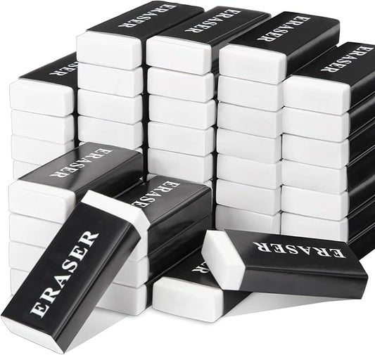 144 Pieces White Pencil Erasers Bulk Soft Art Erasers Pencil Erasers Large Rubber Erasers for Drawing Kids Student Artist Office Home Classroom Writing 1.8 x 0.8 x 0.3 Inch