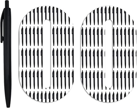 100 Pack Pens Bulk Retractable Ballpoint Pens No Bleed Black Barrel Click Pen Smooth Ink Medium Point Pen for Office Home School Supplies 1.0MM Black Ink