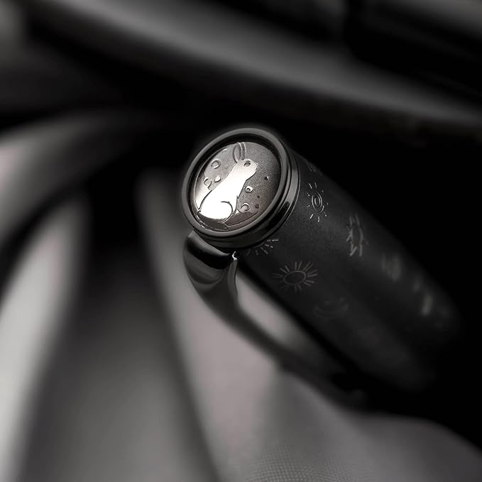 Hongdian N7 Gray Resin Piston Fountain Pen, Iridium Extra Fine Nib Classic Pen Rabbot on Cap Top, Smooth Writing Pen with Metal Box