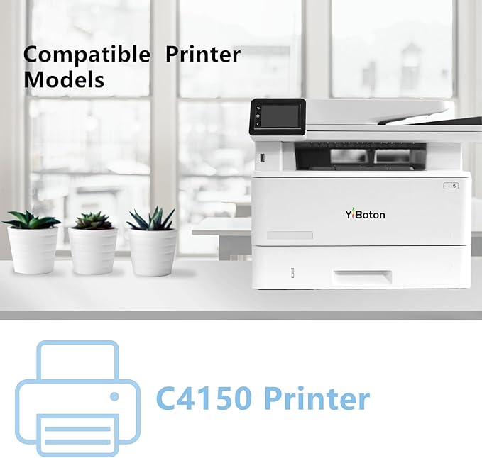 High Yield C4150 Toner Cartridges Replacement for Lexmark C4150 24B6519 24B6516 24B6517 24B6518 Toner Compatible for Lexmark C4150 Printer (4 Pack Black Cyan Magenta Yellow)