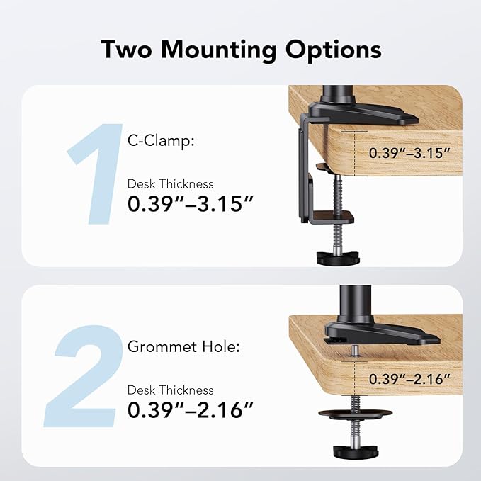 HUANUO Dual Monitor and Laptop Mount for Max 32” Monitor and 17” Laptop, Adjustable Spring Arm with Tilt, Swivel and Rotation, Dual Monitor and Notebook Stand with VESA Bracket 75/100 mm