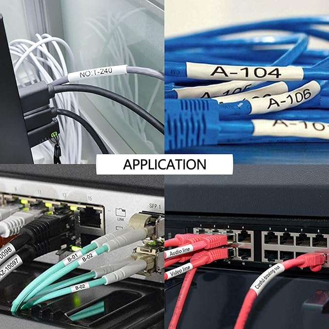 HSE241 HSE-241 HS-241 Heat Shrink Tubes Label Tape 3/4" (17.7mm) x 4.92 ft Compatible for PTD400 D600 PTH300 PTE300 PTE500 PT-E550W E800W PTP700 PTP750WVP, Black on White, 2 Pack