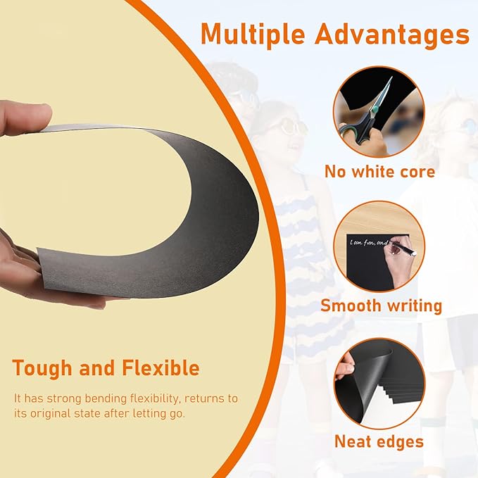 100 Sheets Black Cardstock 8.5 x 11 Certificate Paper, 92lb Heavyweight Printer Paper Card Stock for Invitatins, Crafting, Memus, DIY Making Cards, School Scrapbooking, Graduations