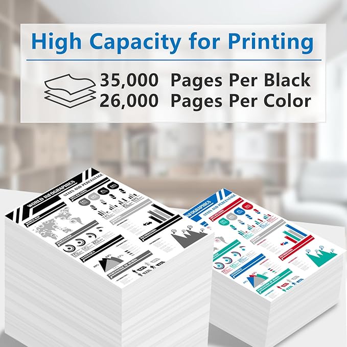 High Yield MPC8002 MPC6502 Toner Cartridge Black Cyan Magenta Yellow 842083 8422084 842085 842086 Toner Replacement for Ricoh Savin Lanier MP C6502 MP C8002 Printer
