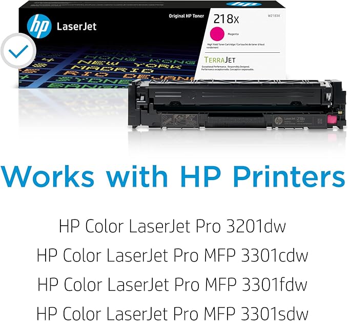 HP 218X Magenta High-Yield Toner Cartridge | Works with Color Laserjet Pro 3201, MFP 3301 Series | W2183X