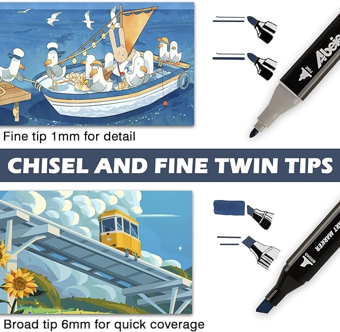 120 Colors Alcohol Markers Set, Dual Tips Blender Art Markers for Drawing, Permanent Sketch Marker for Kids adult coloring, Alcohol Based Marker, Adults Coloring and Artist Illustration.