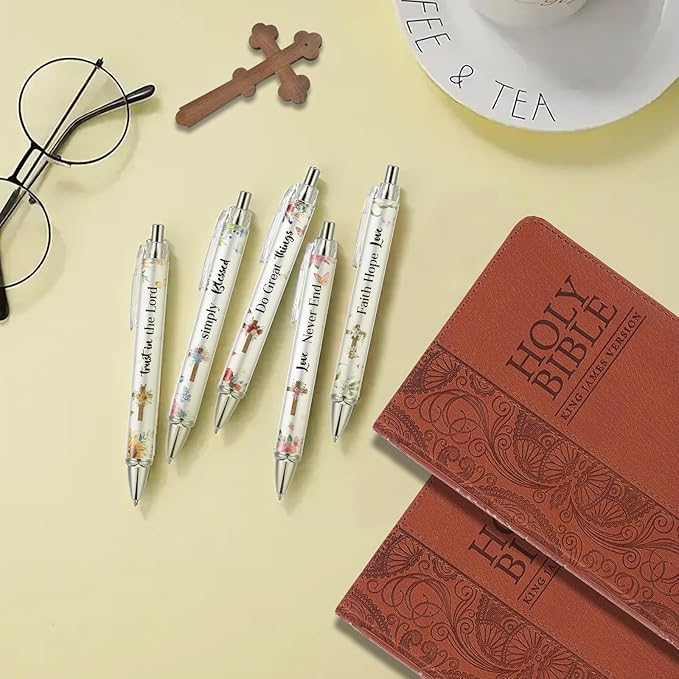 10 PCS Bible Verse Pens, Christian Pen Set, Christian Ballpoint Pens for School Office Church Supplies
