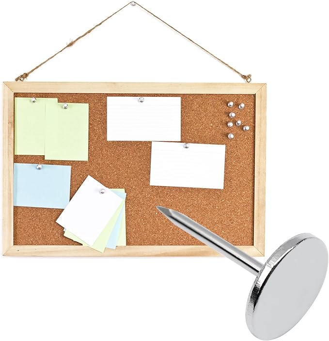 100Pcs Flat Head Upholstery Tacks Home Furniture Decor Tack Upholstery Nails Pushpin Thumb Tacks,Silver Tone (11mmx17mm)