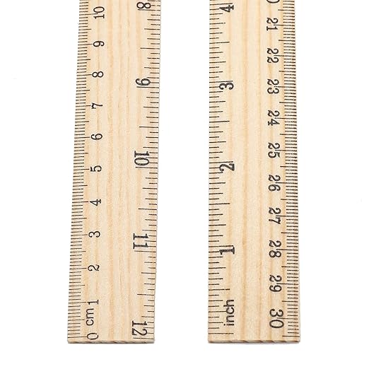 10 Pack Wooden Ruler 12 Inch Rulers Bulk Wood Measuring Ruler Office Ruler 2 Scale