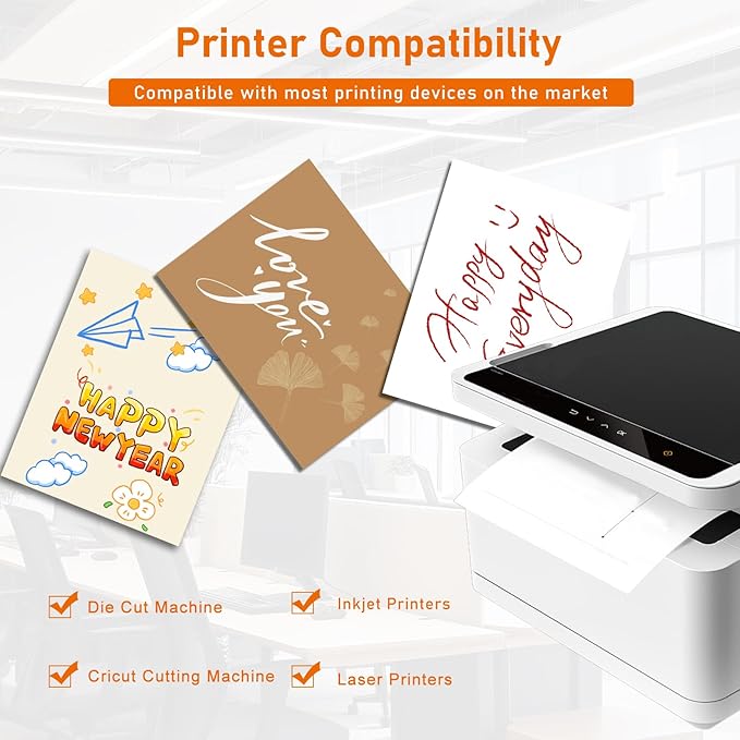 100 Sheets Cream Cardstock 8.5 x 11 Off White Paper, 92lb Premium Ivory Paper Card Stock for Wedding Invitations, School Crafting, Memus, DIY Card Making, Certificate, Business Cards