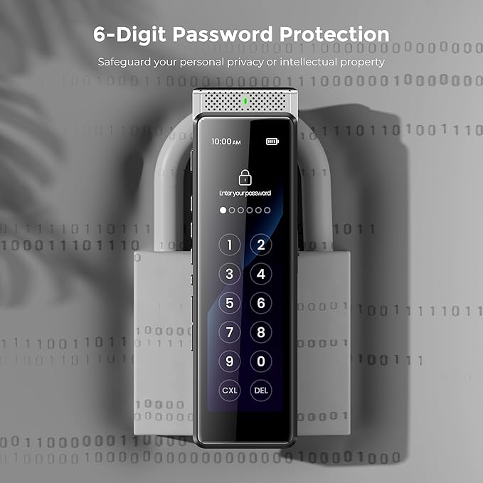 136GB Digital Voice Recorder with Playback, Innioasis R1 Full Touchscreen Voice Recorder with AI Intelligent Transcription and Bluetooth, Voice Activated Sound Audio Recorder Device with Mic (Silver)